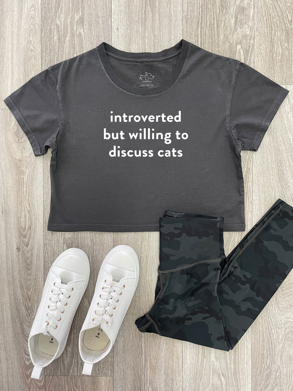 Introverted But Willing To Discuss Cats Annie Crop Tee