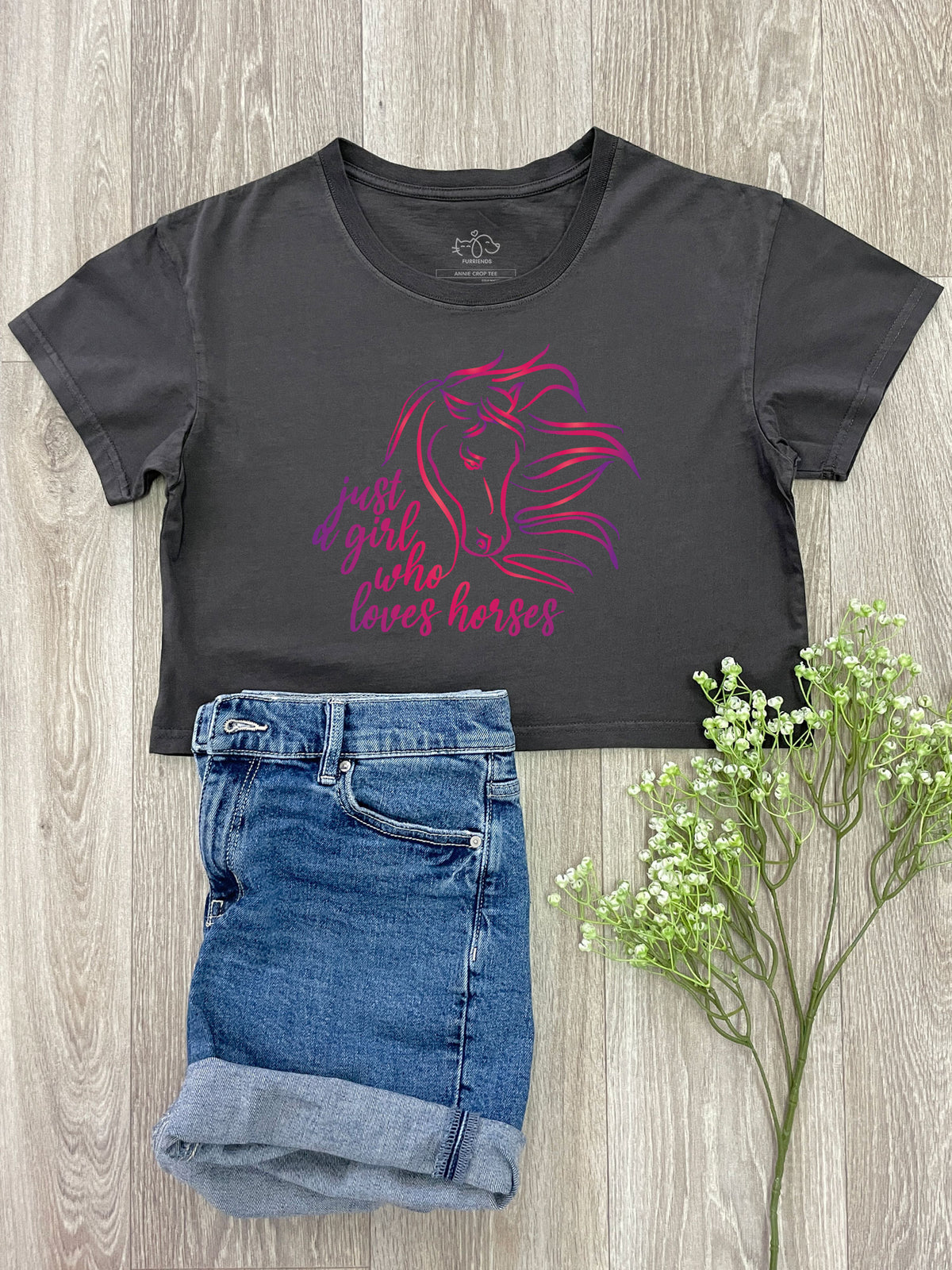 Just A Girl Who Loves Horses Annie Crop Tee