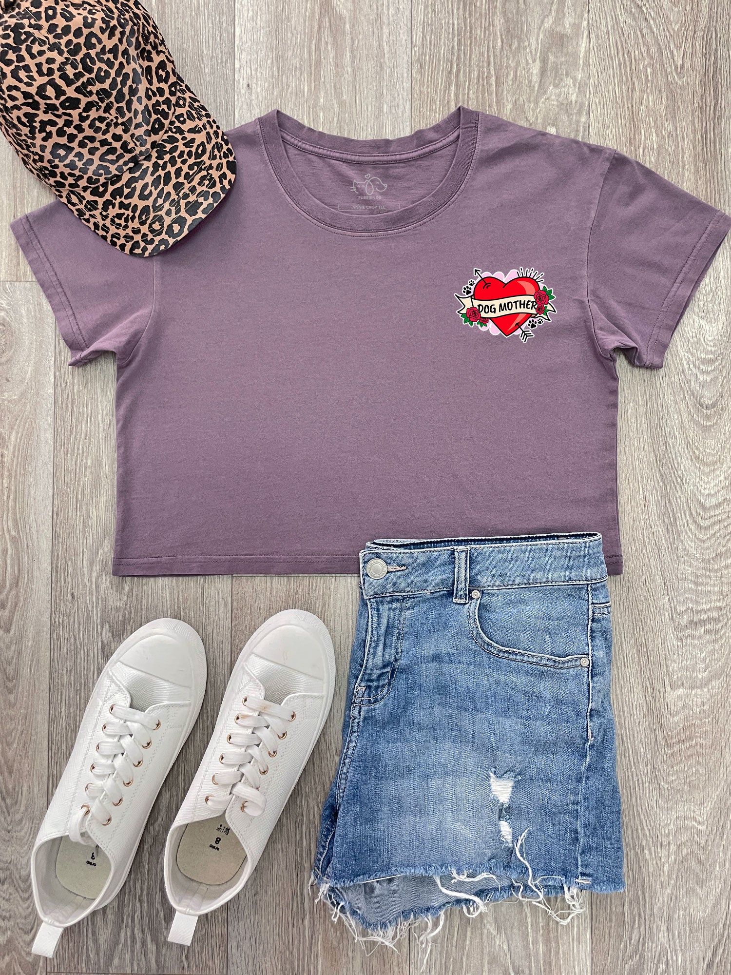 Dog Mother Heart Tattoo Annie Crop Tee