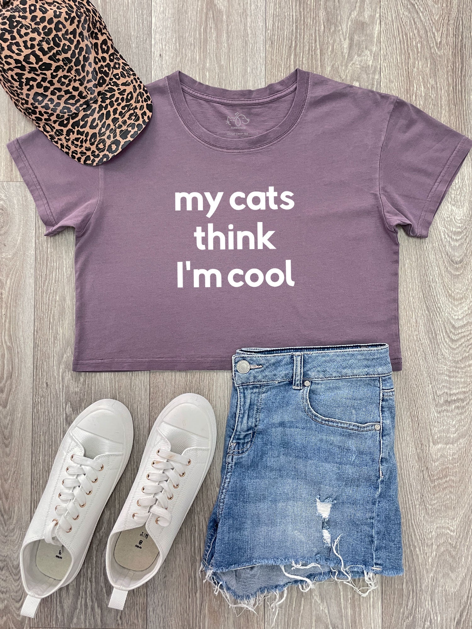 My Cat Thinks I'm Cool Annie Crop Tee