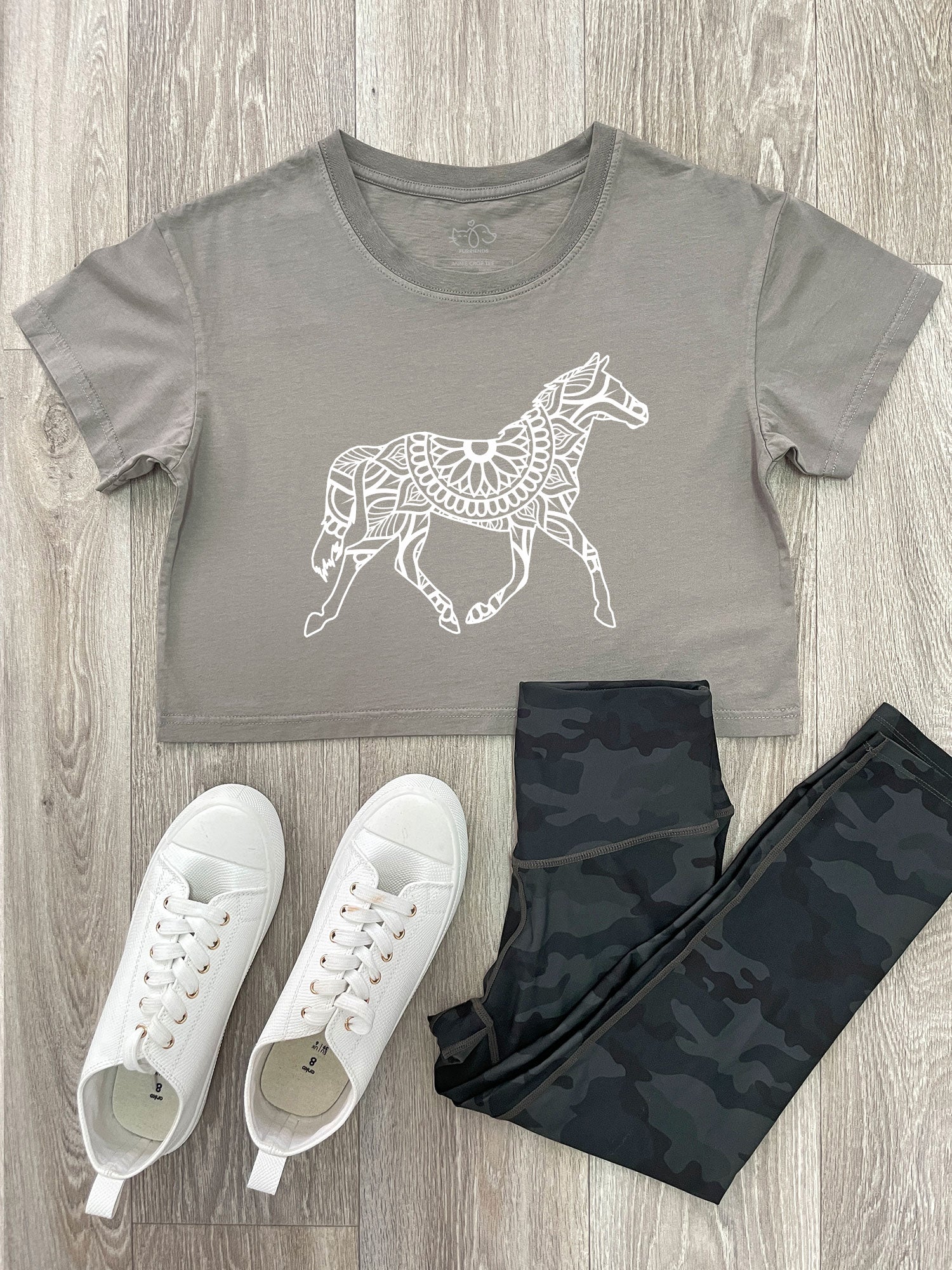 Horse Mandala Annie Crop Tee