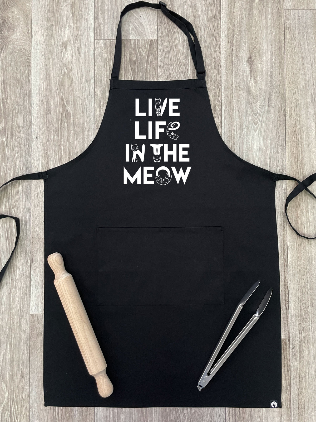 Live Life In The Meow Bib Apron