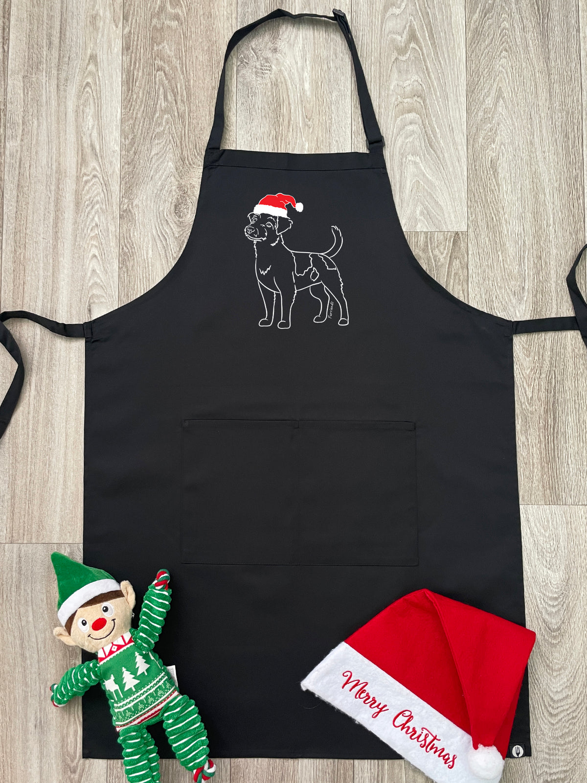 Jack Russell Terrier (Rough Coat) Christmas Edition Bib Apron