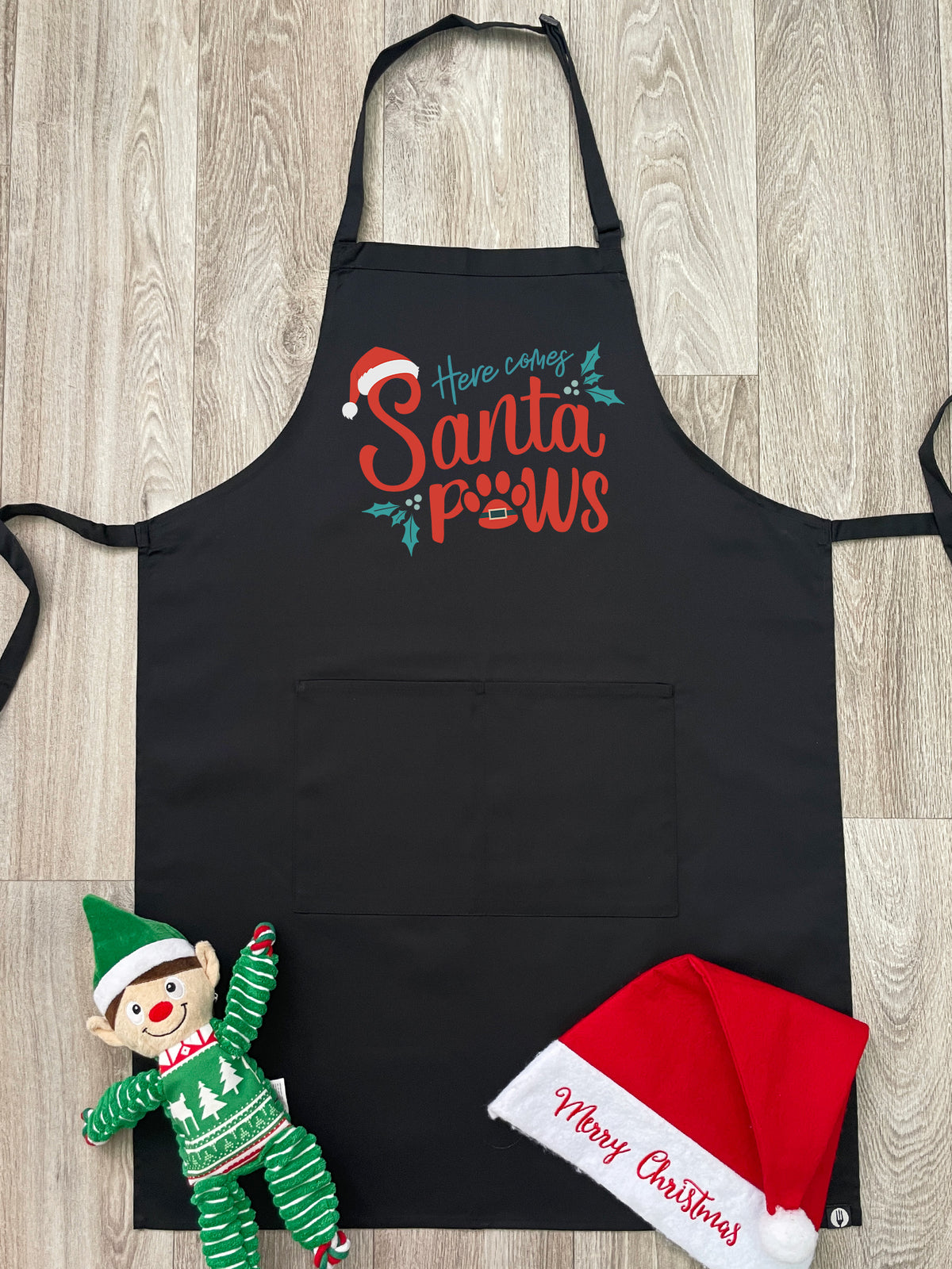 Here Comes Santa Paws Bib Apron