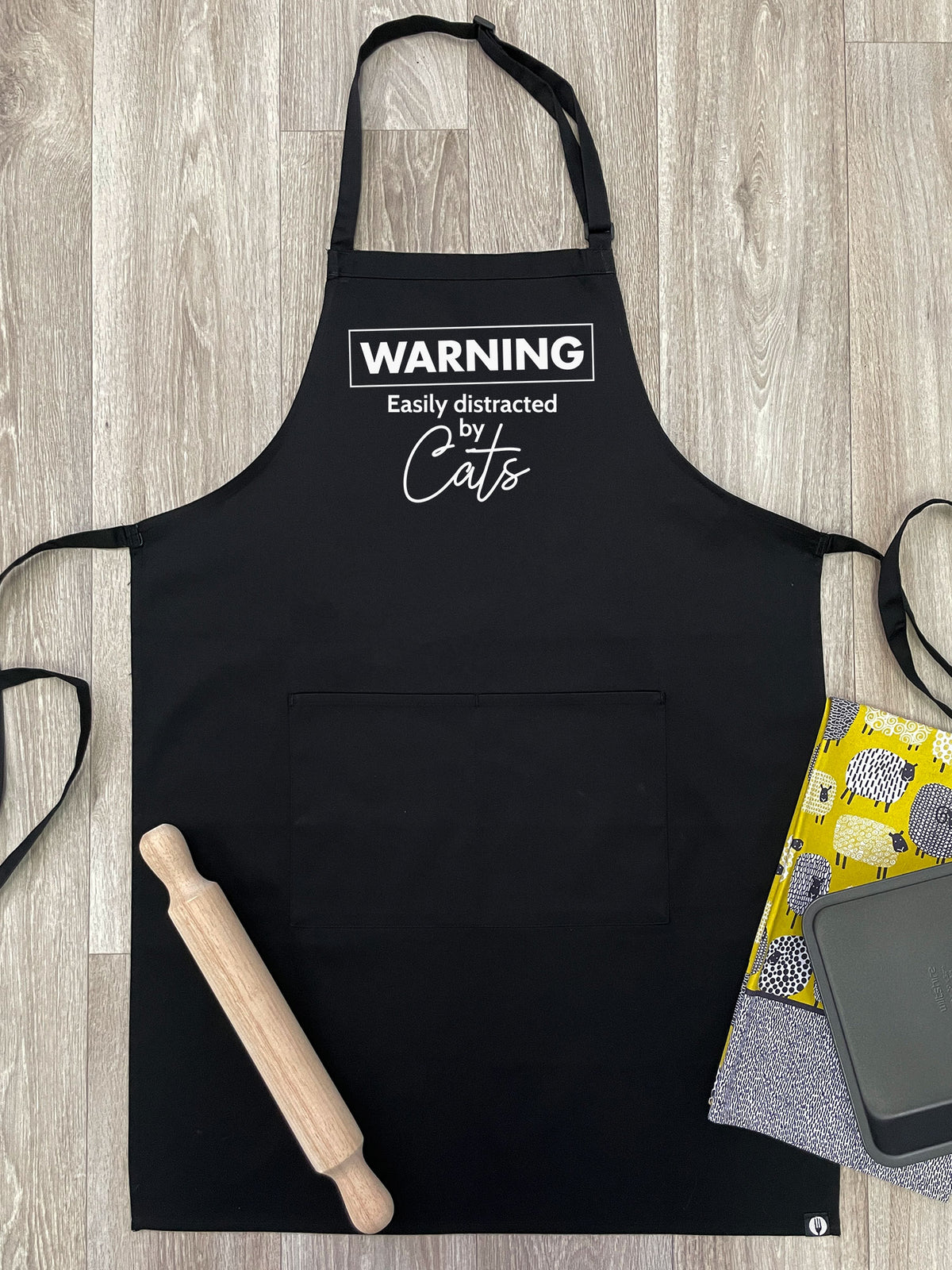 Warning. Easily Distracted By Cats Bib Apron