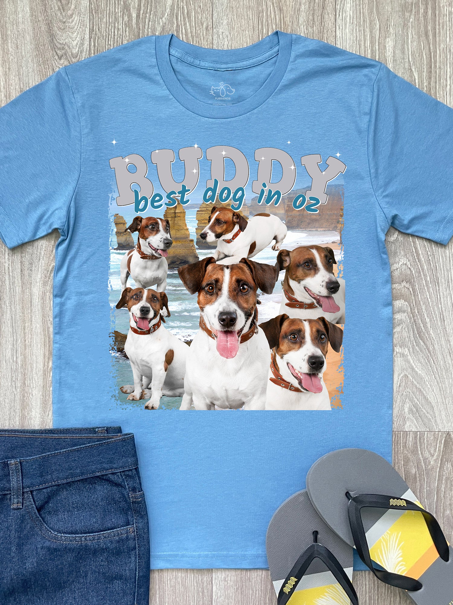 Customisable Pet Photo - Australian Theme Essential Unisex Tee