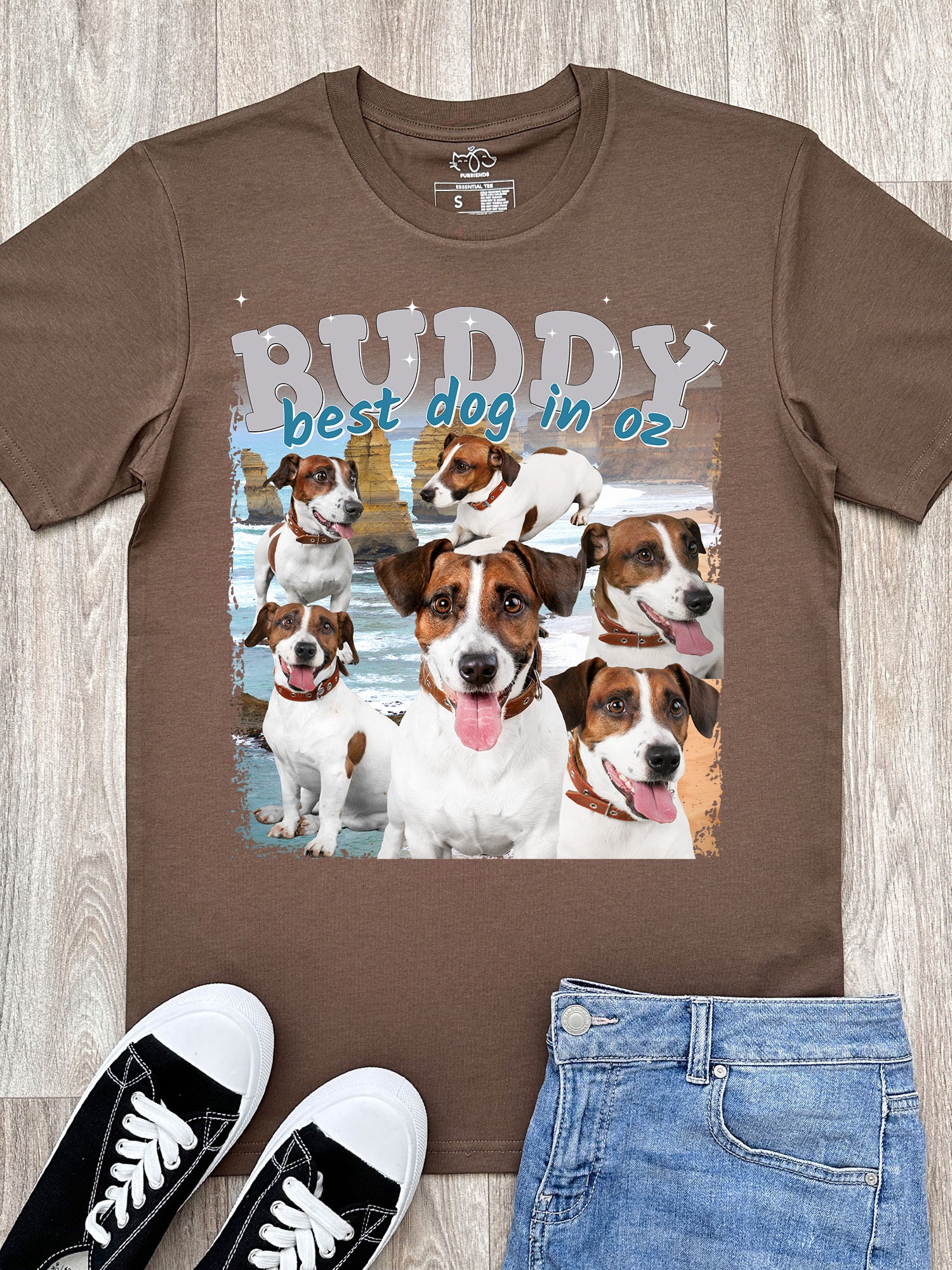 Customisable Pet Photo - Australian Theme Essential Unisex Tee