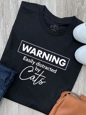 Warning. Easily Distracted By Cats Ava Women's Regular Fit Tee