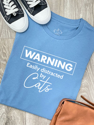 Warning. Easily Distracted By Cats Ava Women's Regular Fit Tee