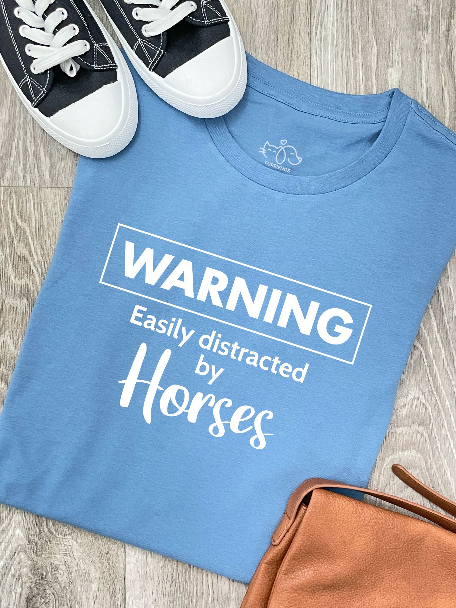 Warning. Easily Distracted By Horses Ava Women's Regular Fit Tee