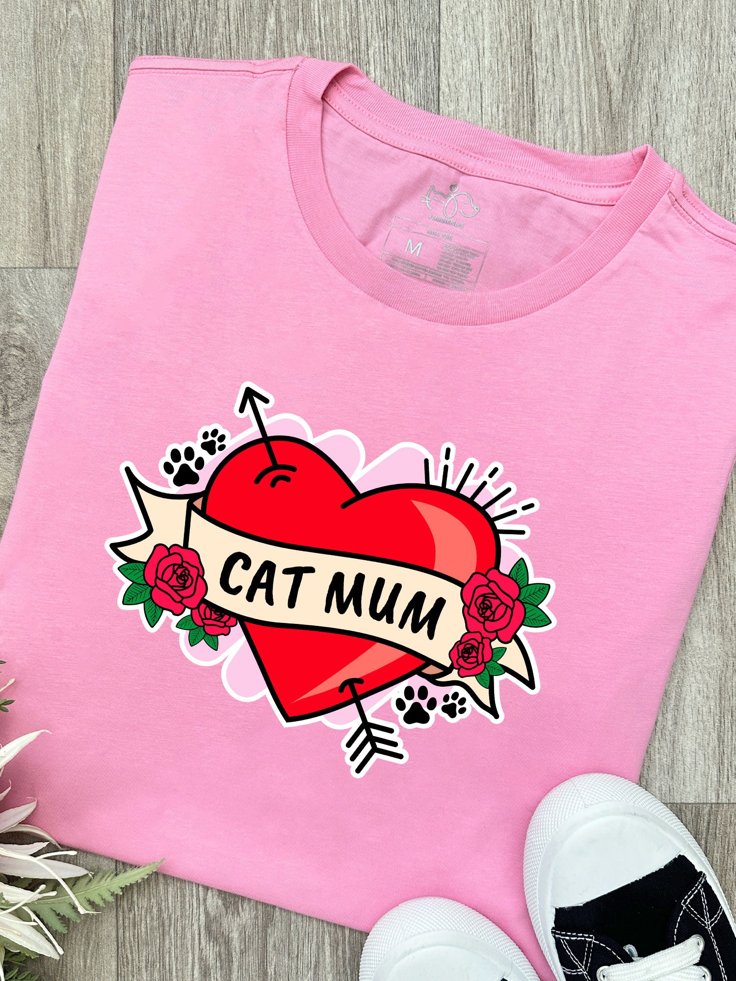 Cat Mum Heart Tattoo Ava Women's Regular Fit Tee