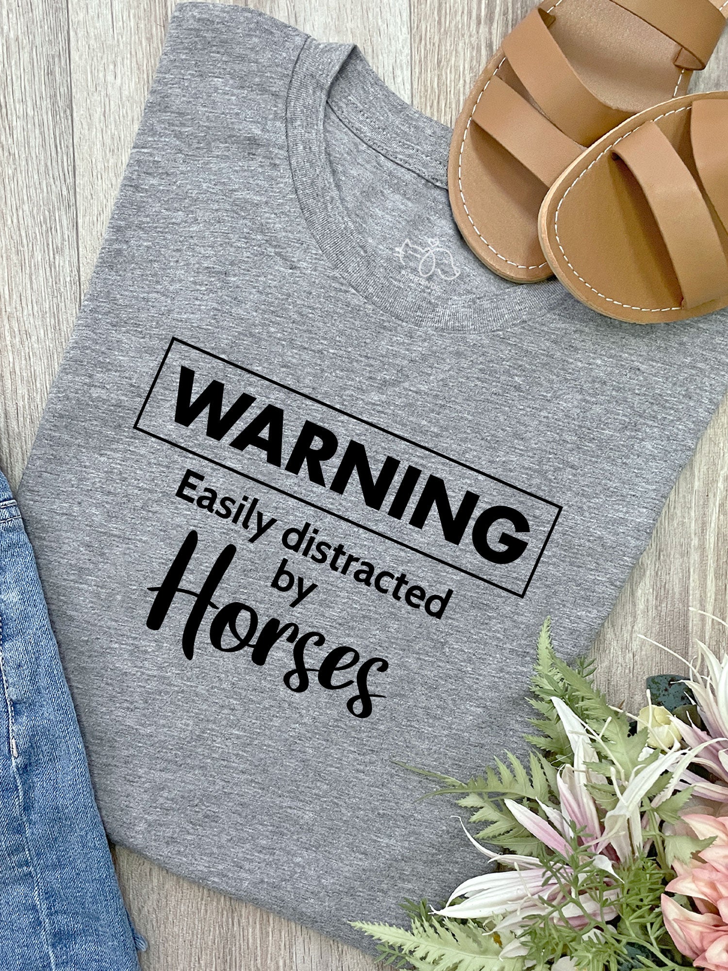 Warning. Easily Distracted By Horses Ava Women's Regular Fit Tee