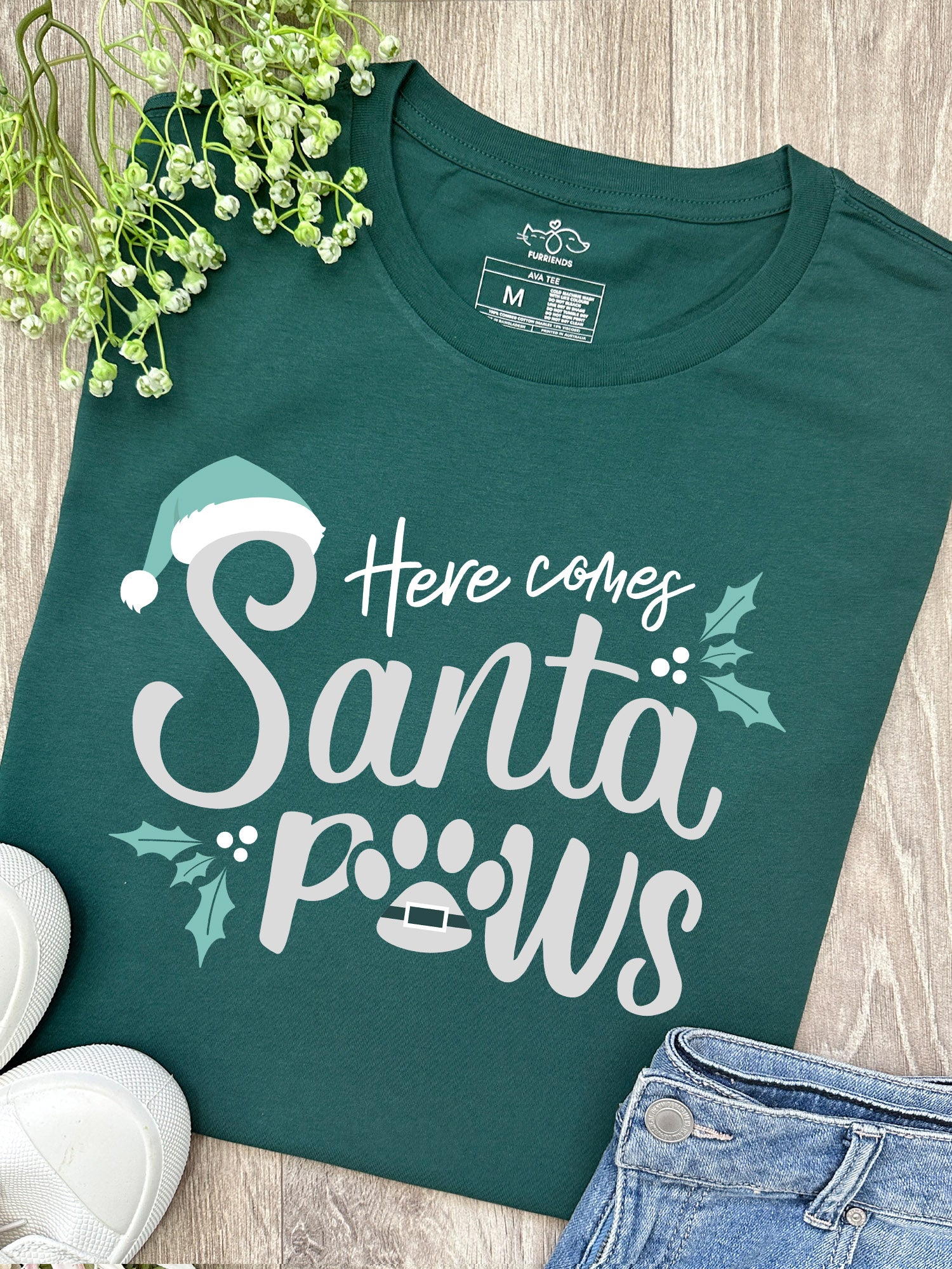 Here Comes Santa Paws Ava Women's Regular Fit Tee