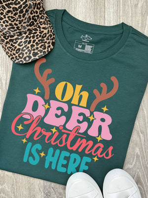 Oh Deer. Christmas Is Here Ava Women's Regular Fit Tee