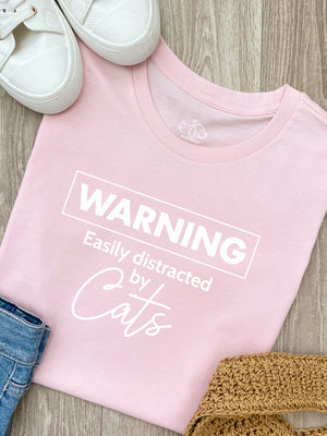 Warning. Easily Distracted By Cats Ava Women's Regular Fit Tee