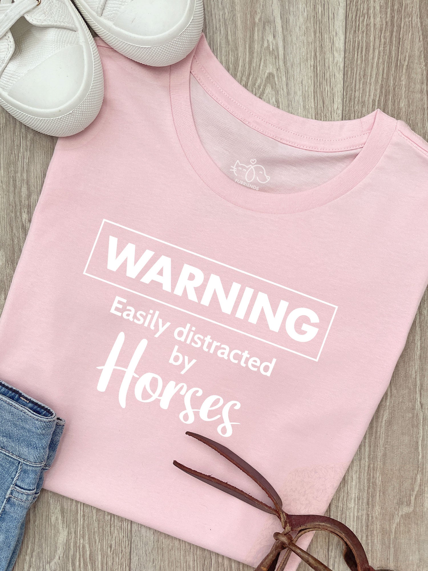 Warning. Easily Distracted By Horses Ava Women's Regular Fit Tee