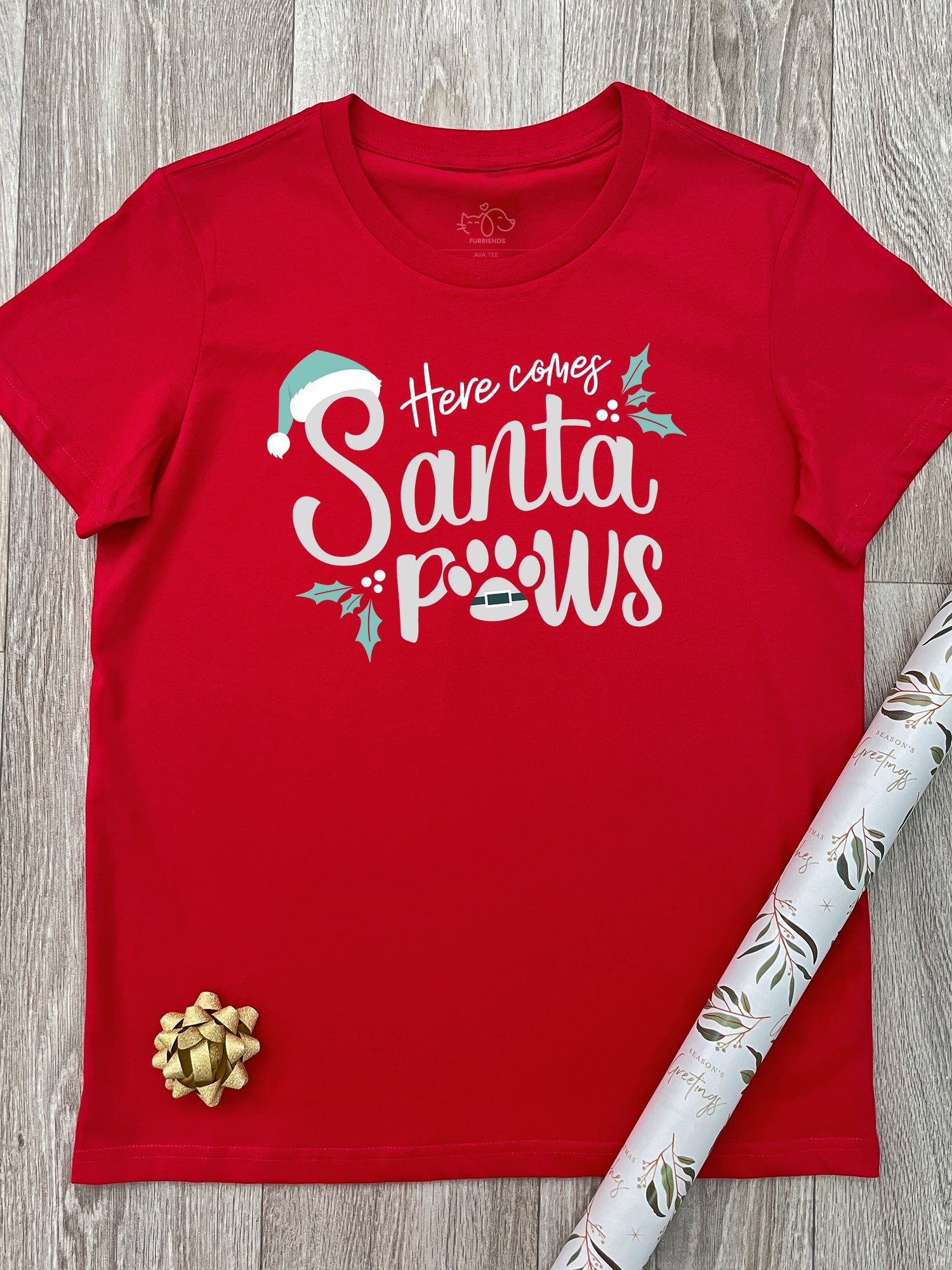 Here Comes Santa Paws Ava Women's Regular Fit Tee