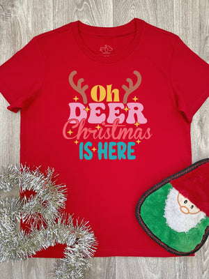 Oh Deer. Christmas Is Here Ava Women's Regular Fit Tee