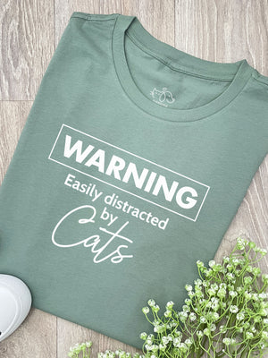 Warning. Easily Distracted By Cats Ava Women's Regular Fit Tee