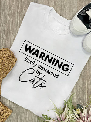 Warning. Easily Distracted By Cats Ava Women's Regular Fit Tee