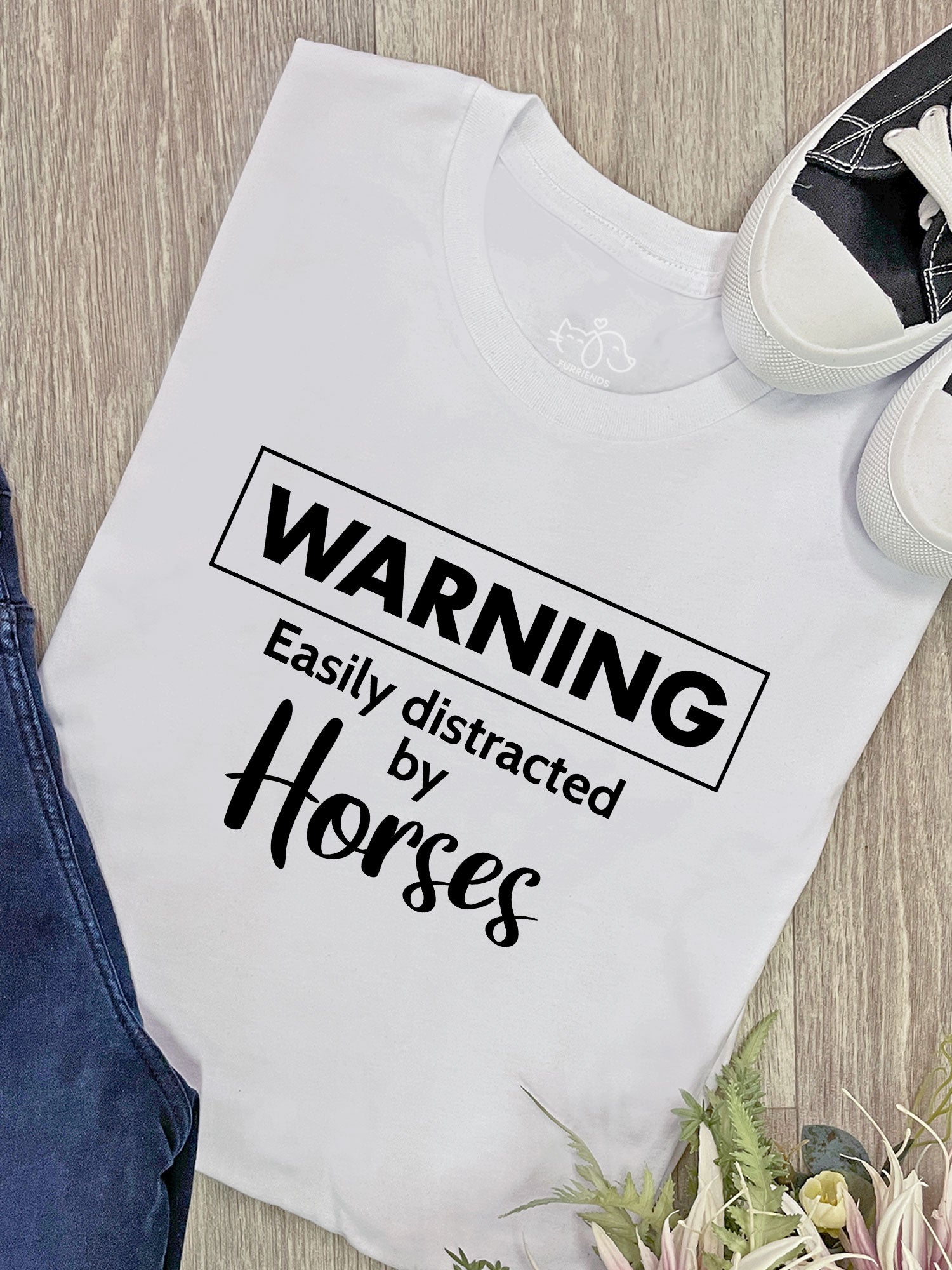 Warning. Easily Distracted By Horses Ava Women's Regular Fit Tee