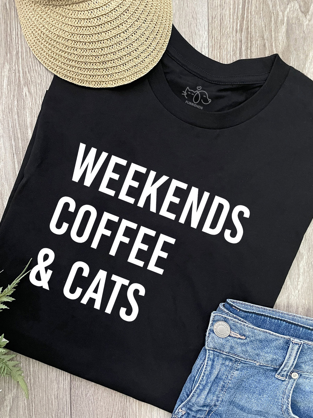 Weekends Coffee &amp; Cats Ava Women&#39;s Regular Fit Tee