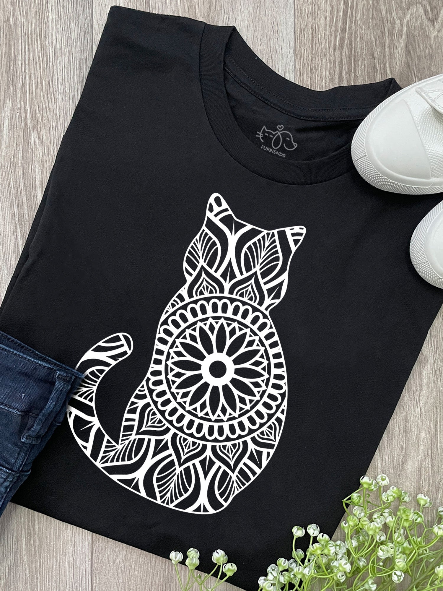 Cat Mandala Ava Women's Regular Fit Tee