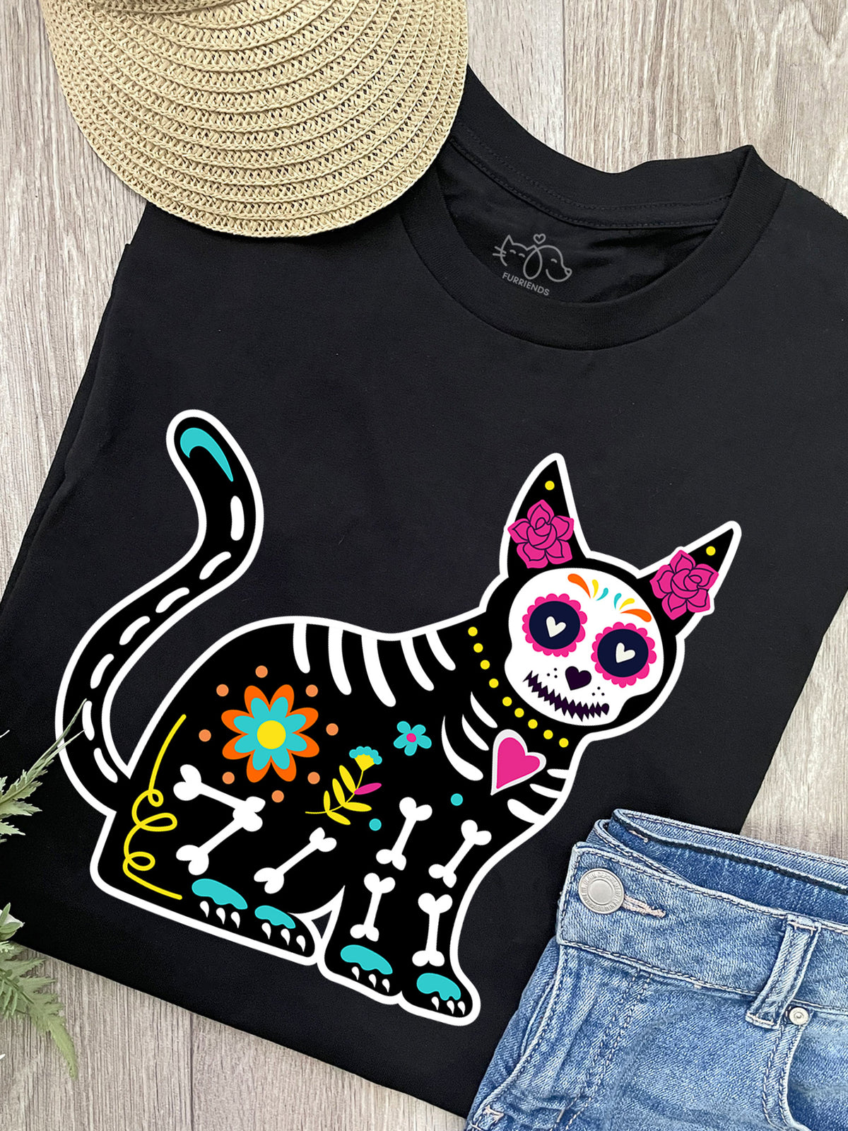 Sugar Skull Cat Ava Women&#39;s Regular Fit Tee