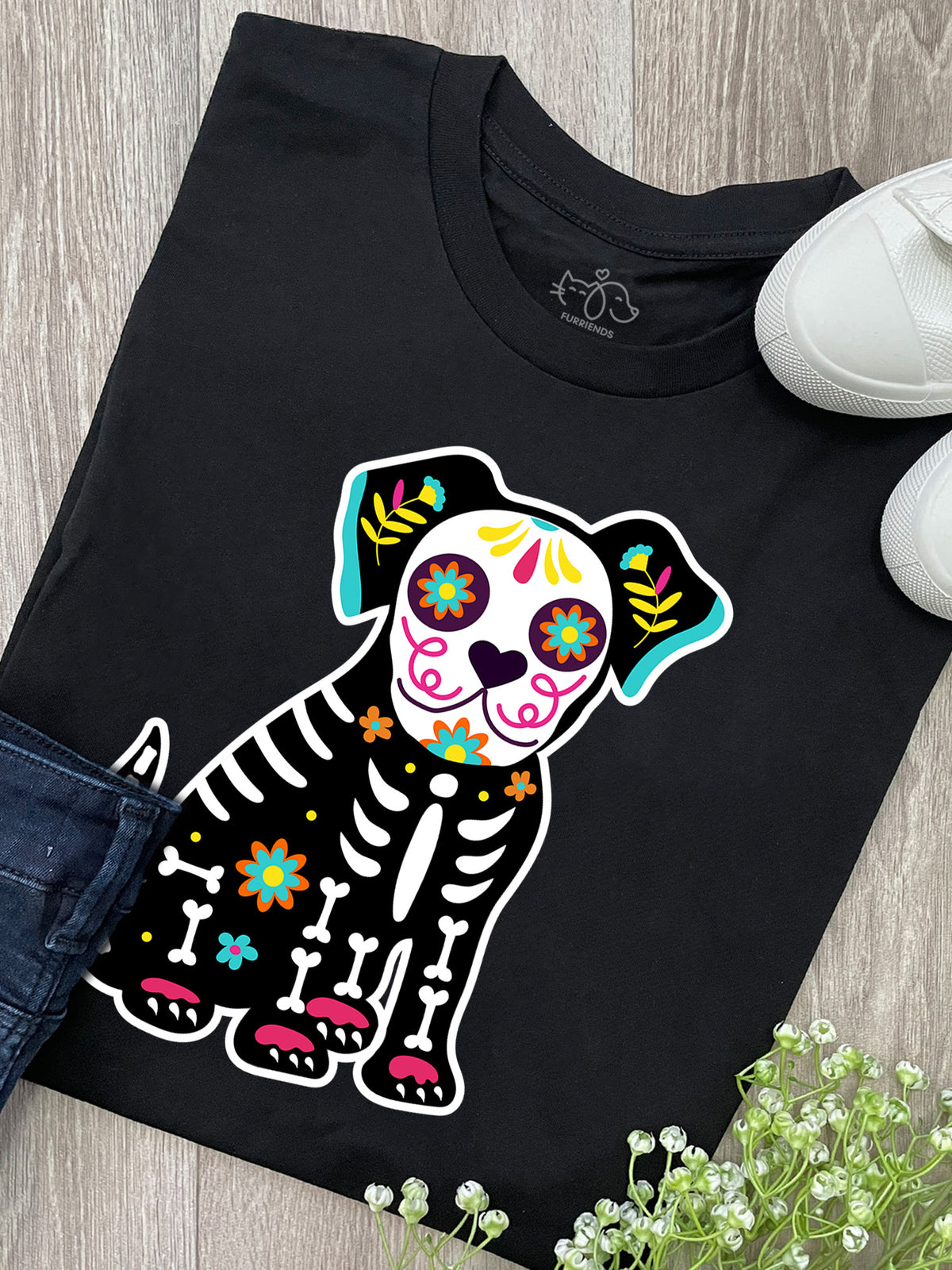 Sugar Skull Dog Ava Women&#39;s Regular Fit Tee