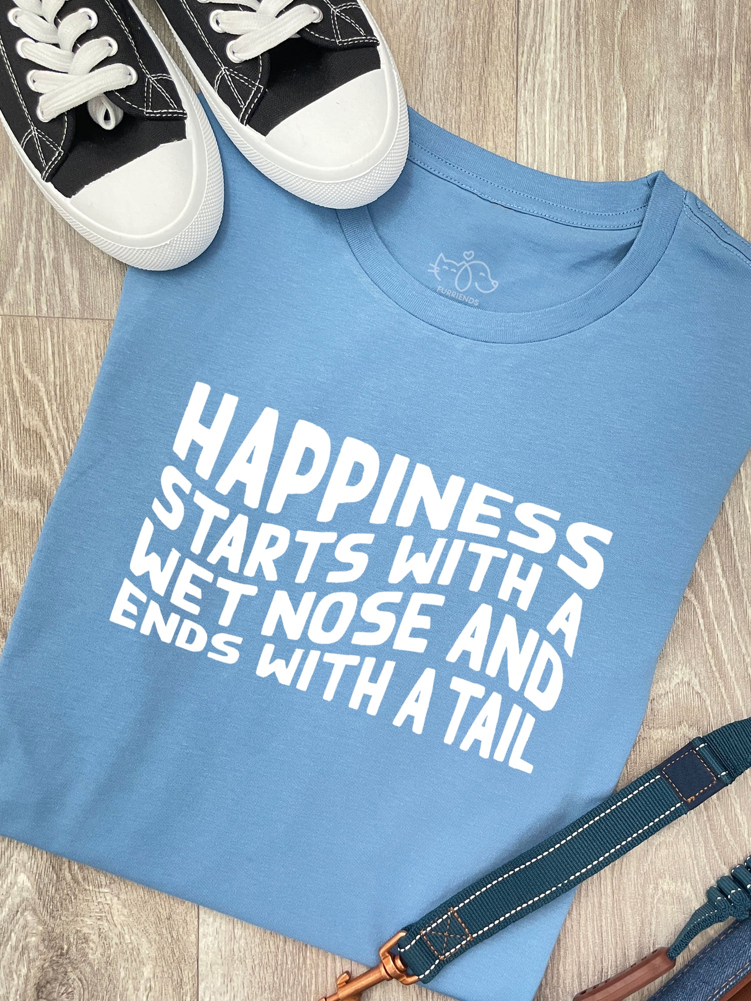 Happiness Starts With A Wet Nose And Ends With A Tail Ava Women's Regular Fit Tee