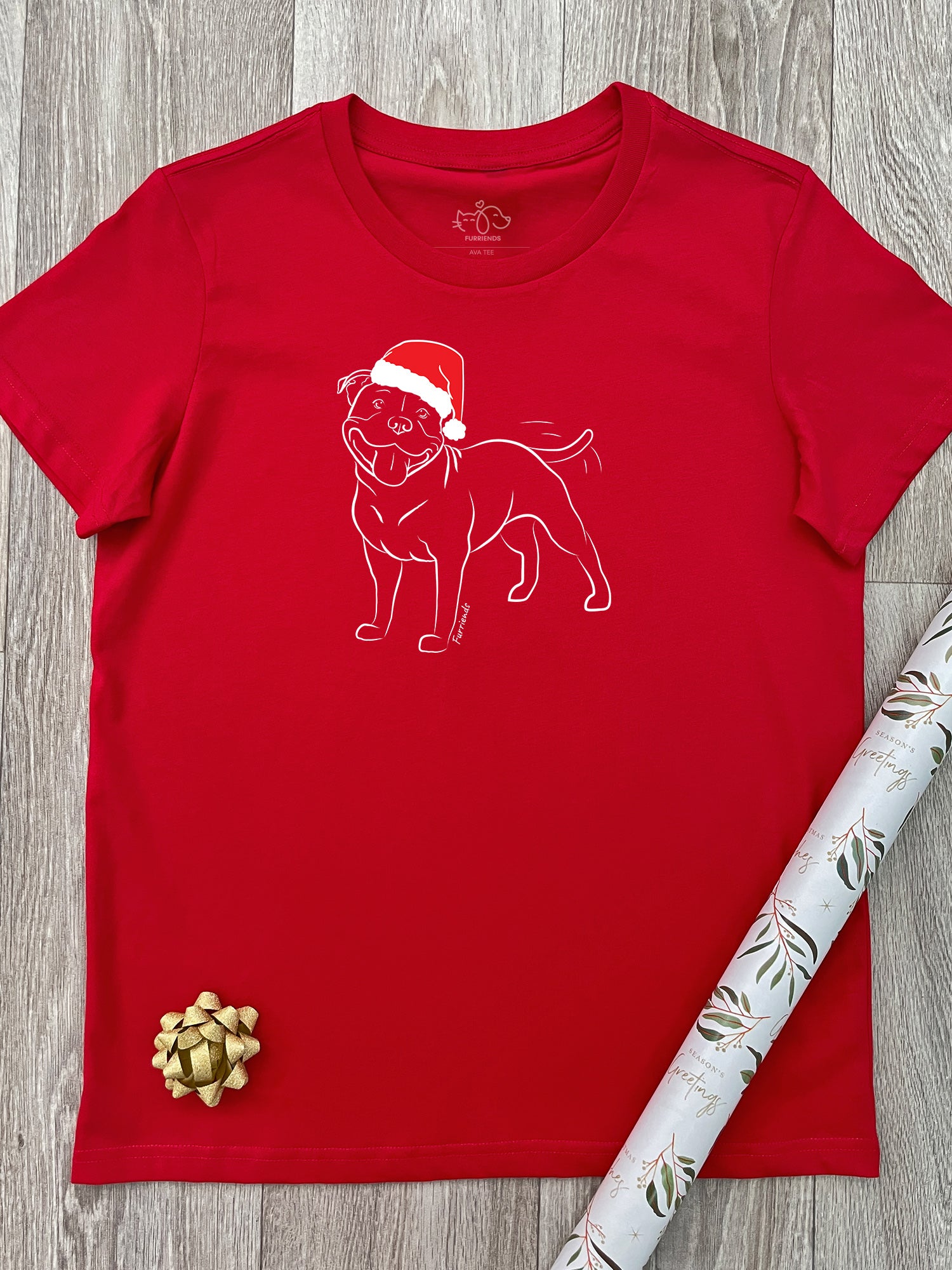 Staffordshire Bull Terrier Christmas Edition Ava Women's Regular Fit Tee