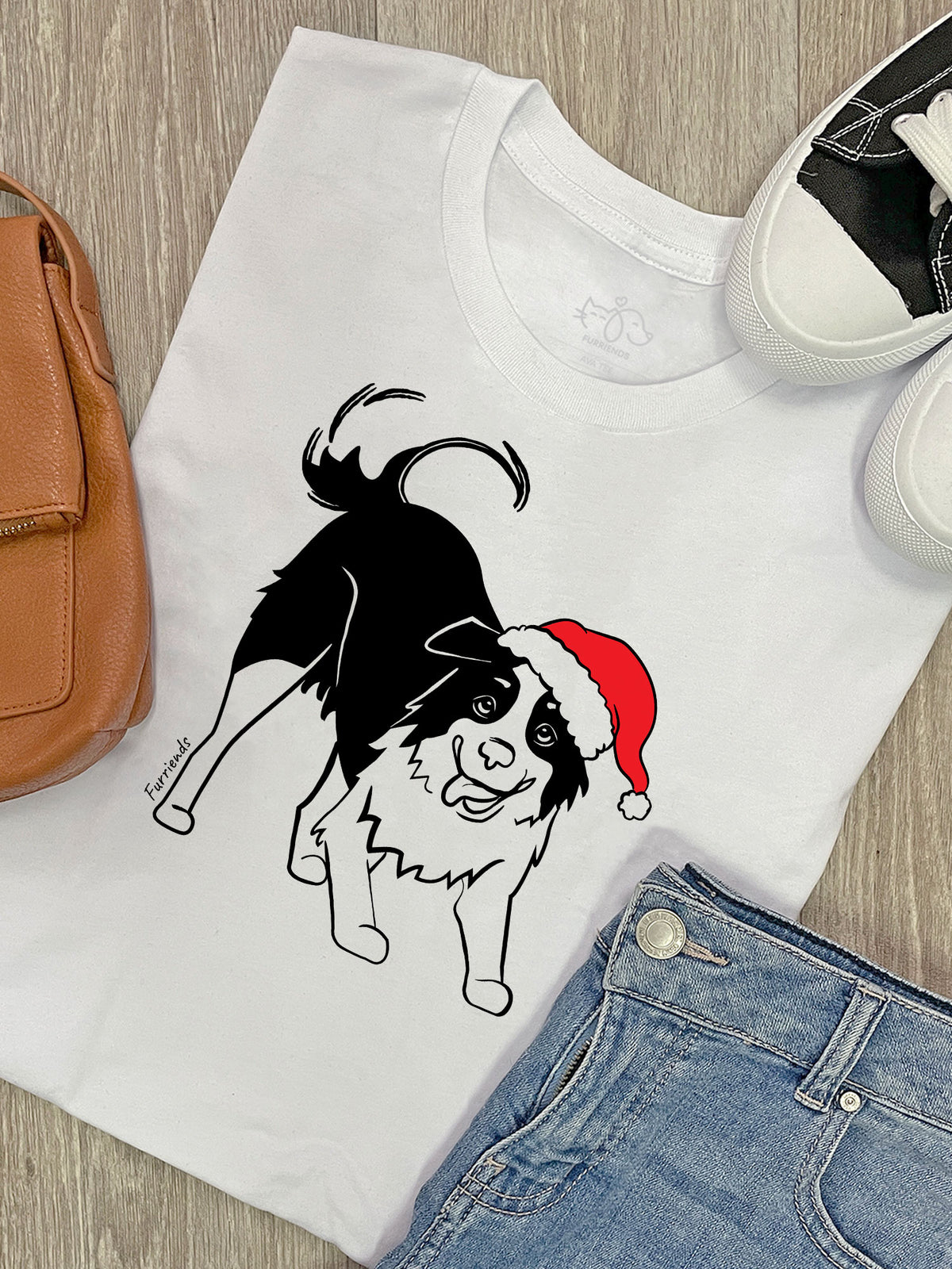 Border Collie Christmas Edition Ava Women&#39;s Regular Fit Tee