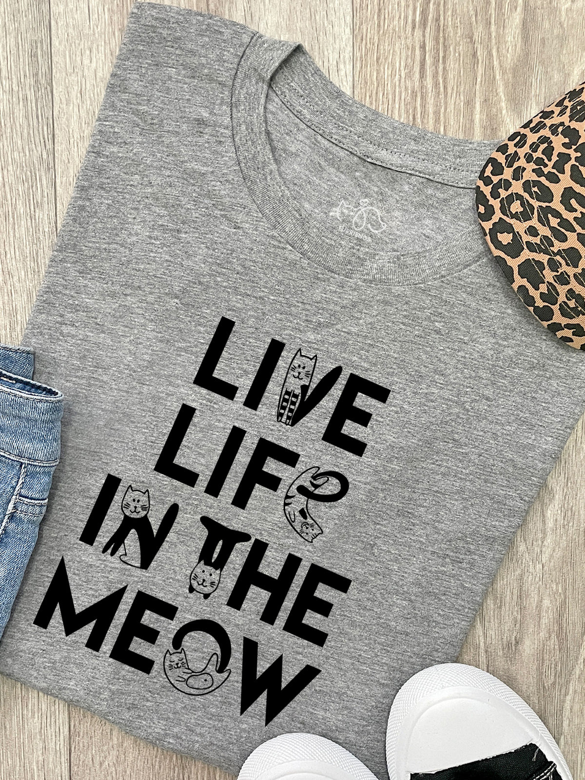 Live Life In The Meow Ava Women&#39;s Regular Fit Tee