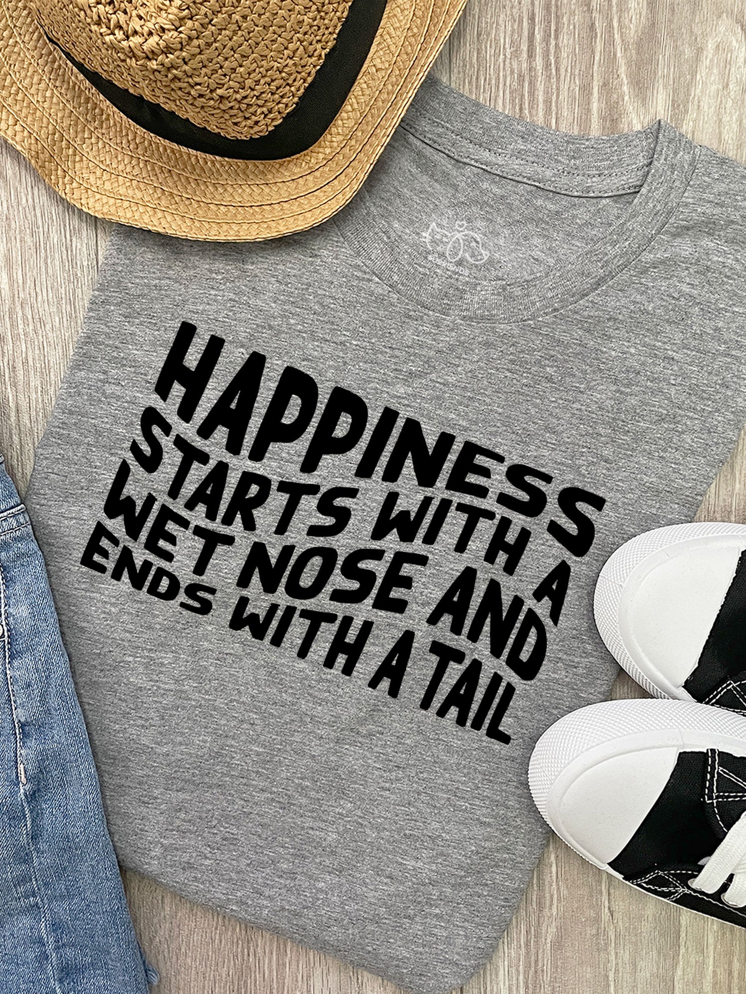 Happiness Starts With A Wet Nose And Ends With A Tail Ava Women's Regular Fit Tee