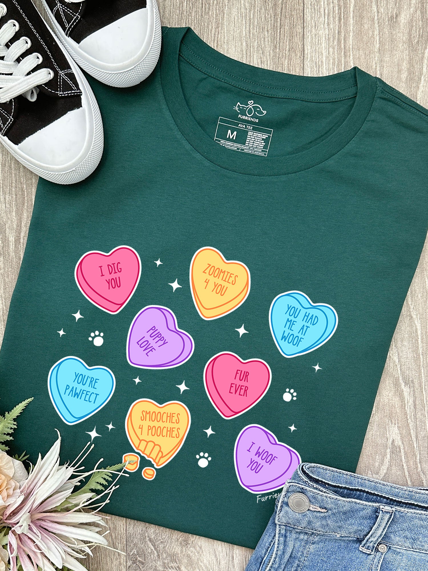 Candy Hearts - Dog Ava Women's Regular Fit Tee