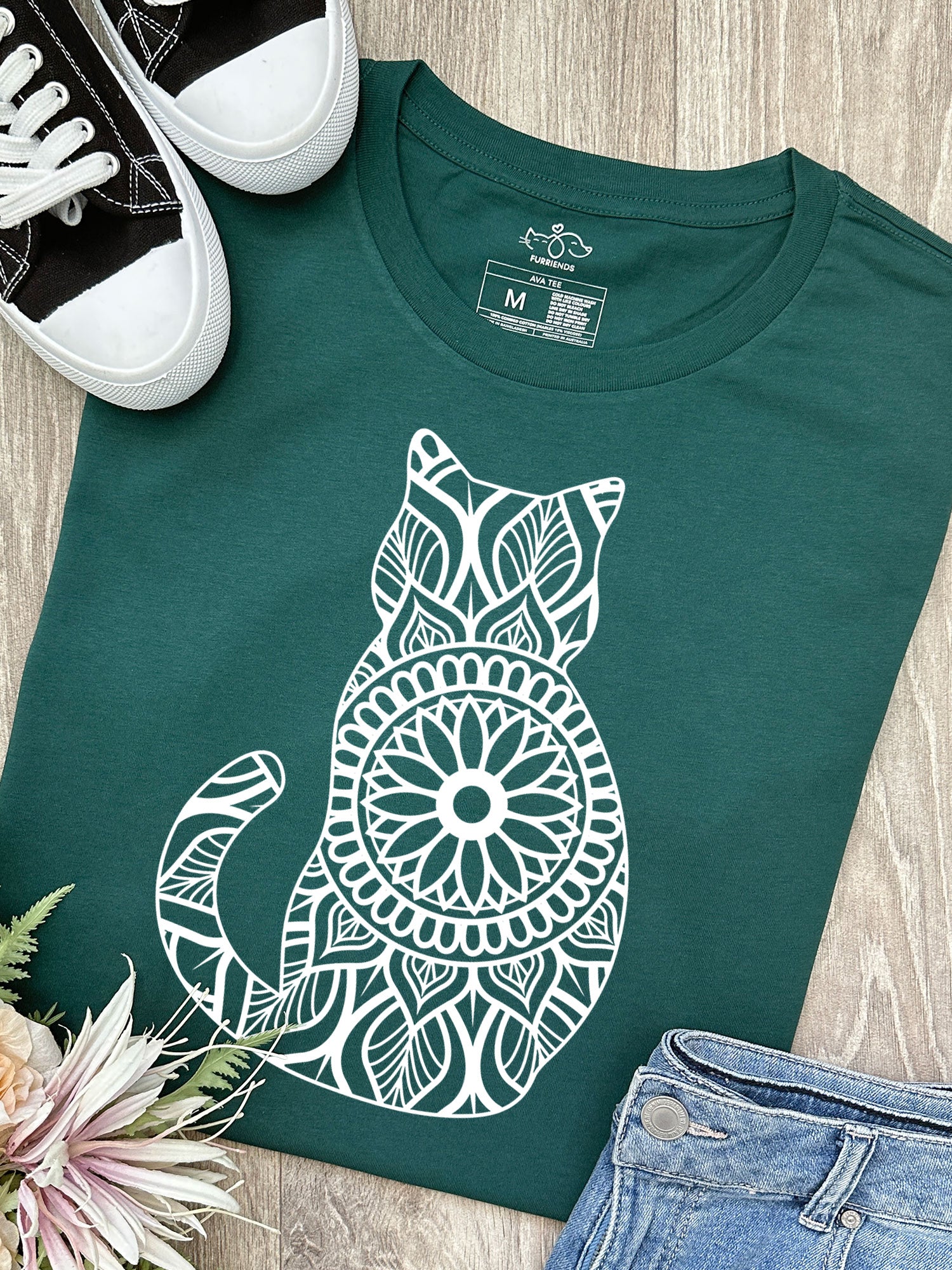 Cat Mandala Ava Women's Regular Fit Tee