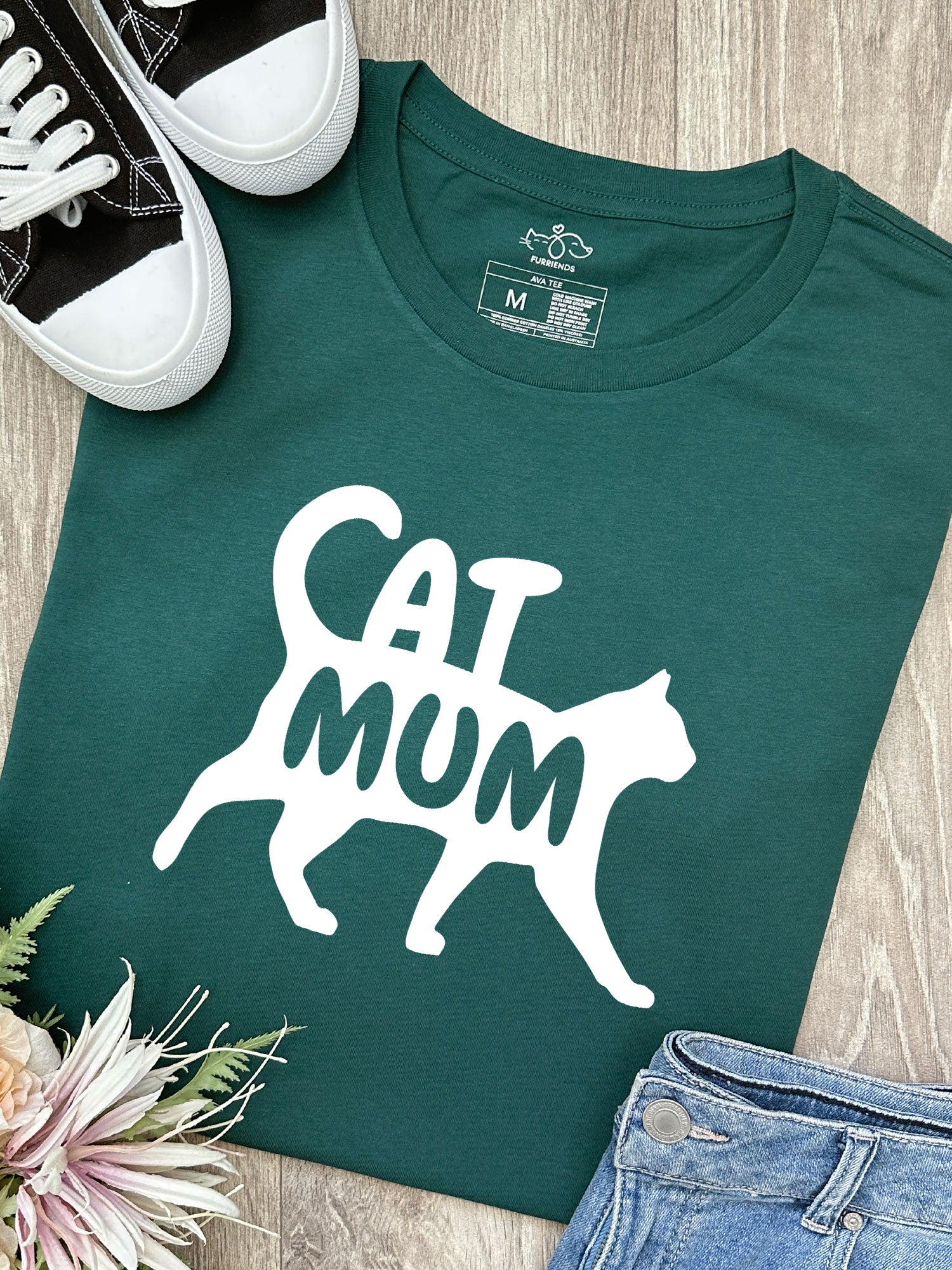 Cat Mum Silhouette Ava Women's Regular Fit Tee