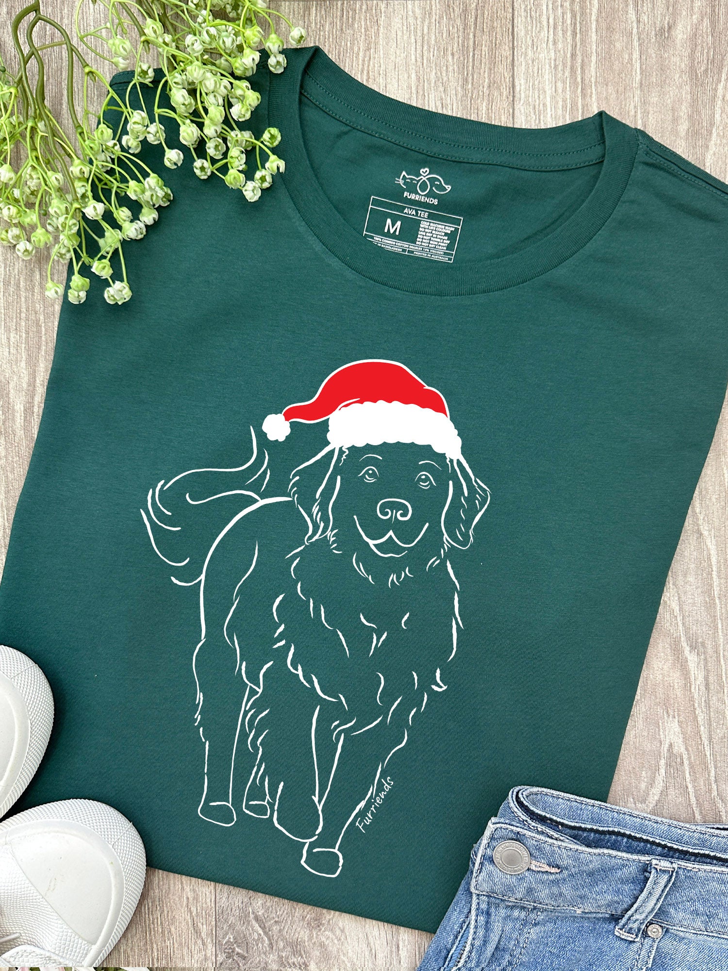 Golden Retriever Christmas Edition Ava Women's Regular Fit Tee