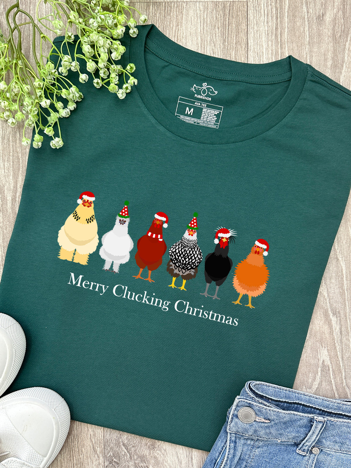 Merry Clucking Christmas Ava Women&#39;s Regular Fit Tee