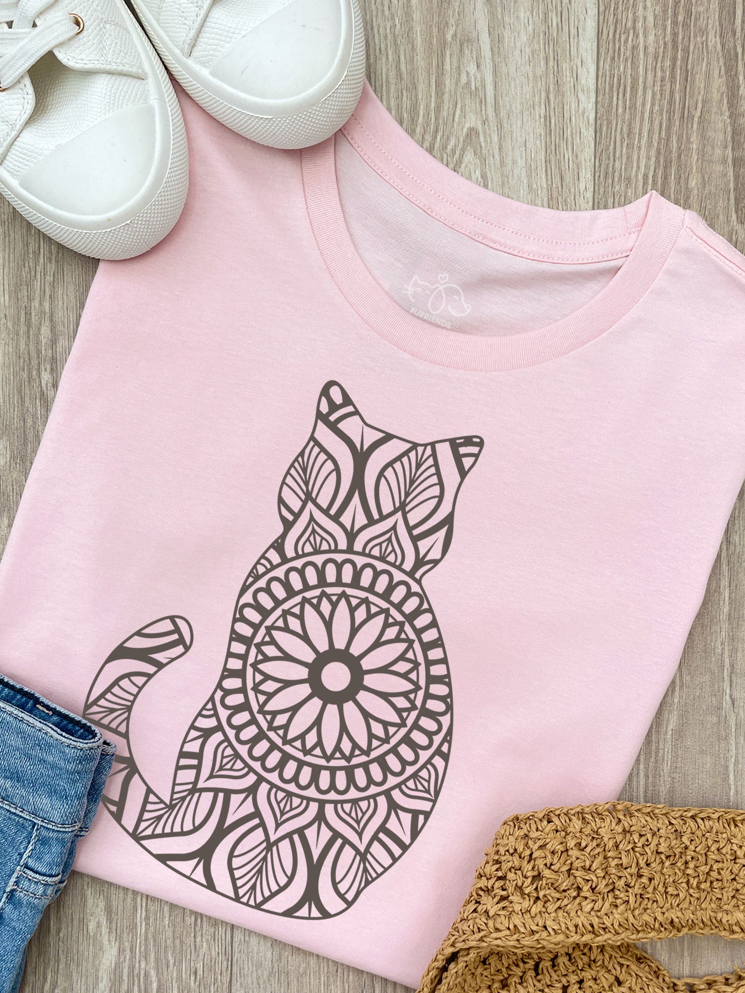 Cat Mandala Ava Women's Regular Fit Tee