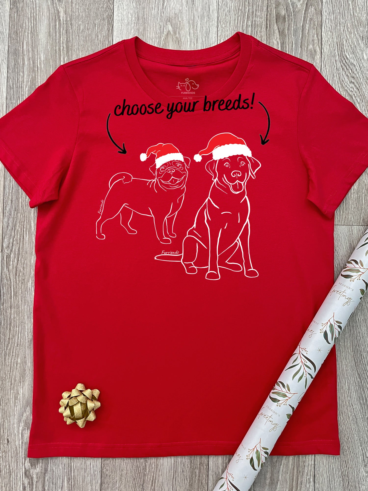 Christmas Edition Dual Breed Customisable Ava Women's Regular Fit Tee