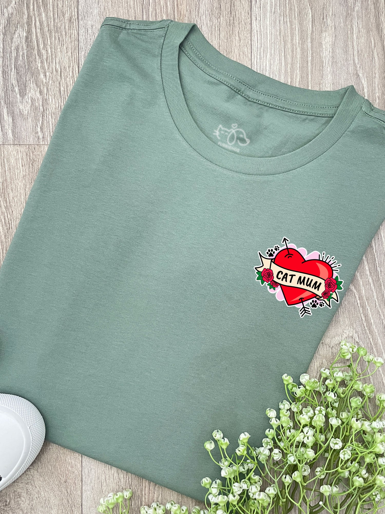 Cat Mum Heart Tattoo Ava Women's Regular Fit Tee