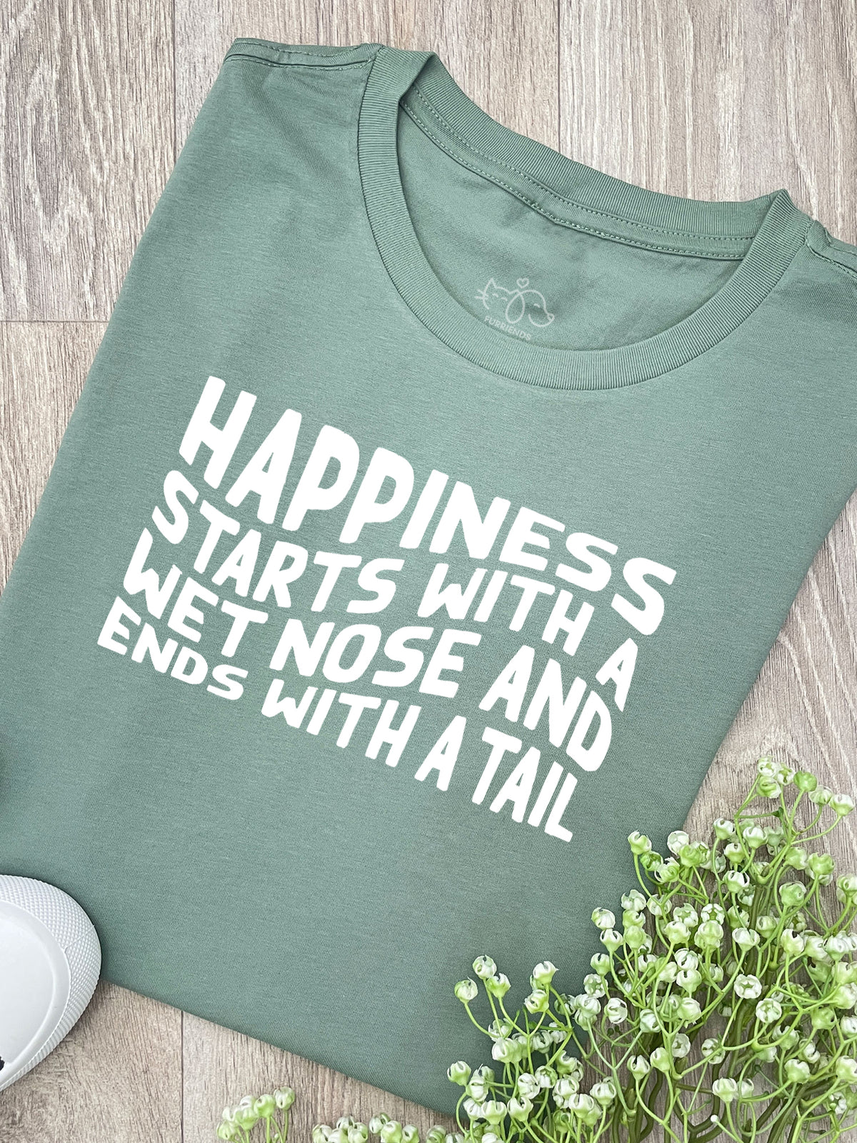 Happiness Starts With A Wet Nose And Ends With A Tail Ava Women&#39;s Regular Fit Tee