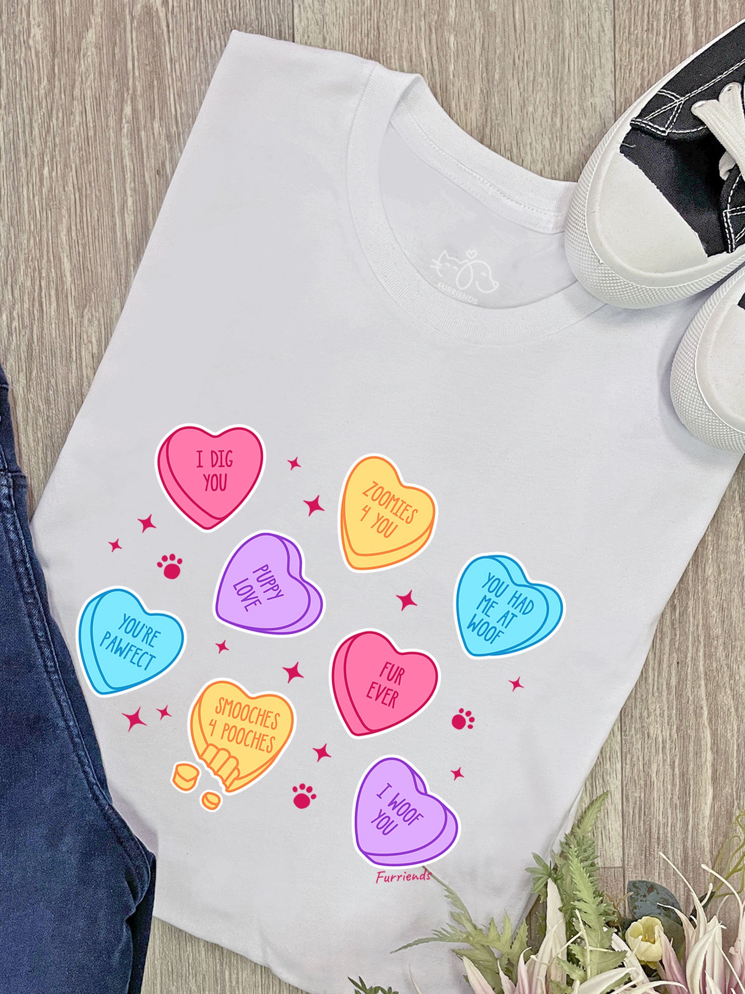 Candy Hearts - Dog Ava Women's Regular Fit Tee