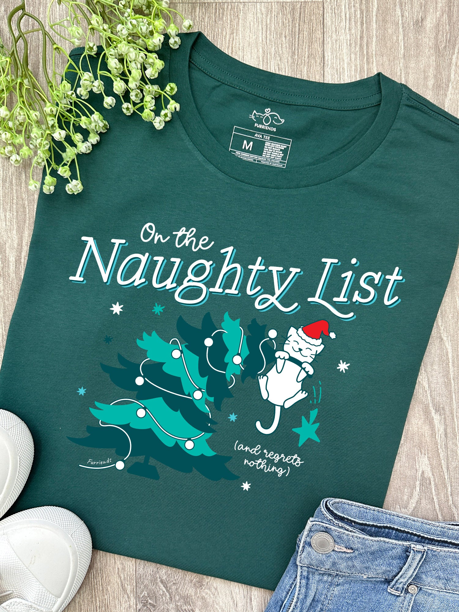 On The Naughty List - Cat Ava Women's Regular Fit Tee