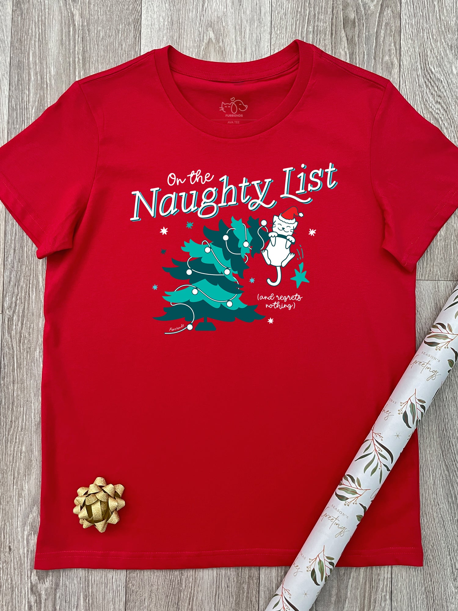 On The Naughty List - Cat Ava Women's Regular Fit Tee