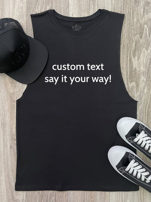 Customisable Text Axel Drop Armhole Muscle Tank