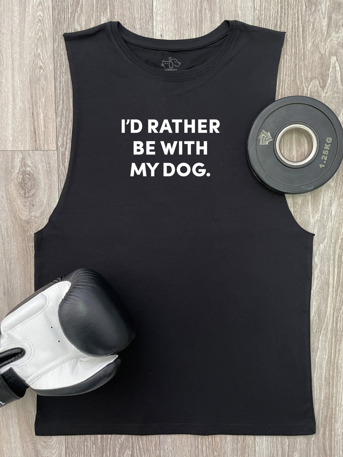 I&#39;d Rather Be With My Dog. Axel Drop Armhole Muscle Tank