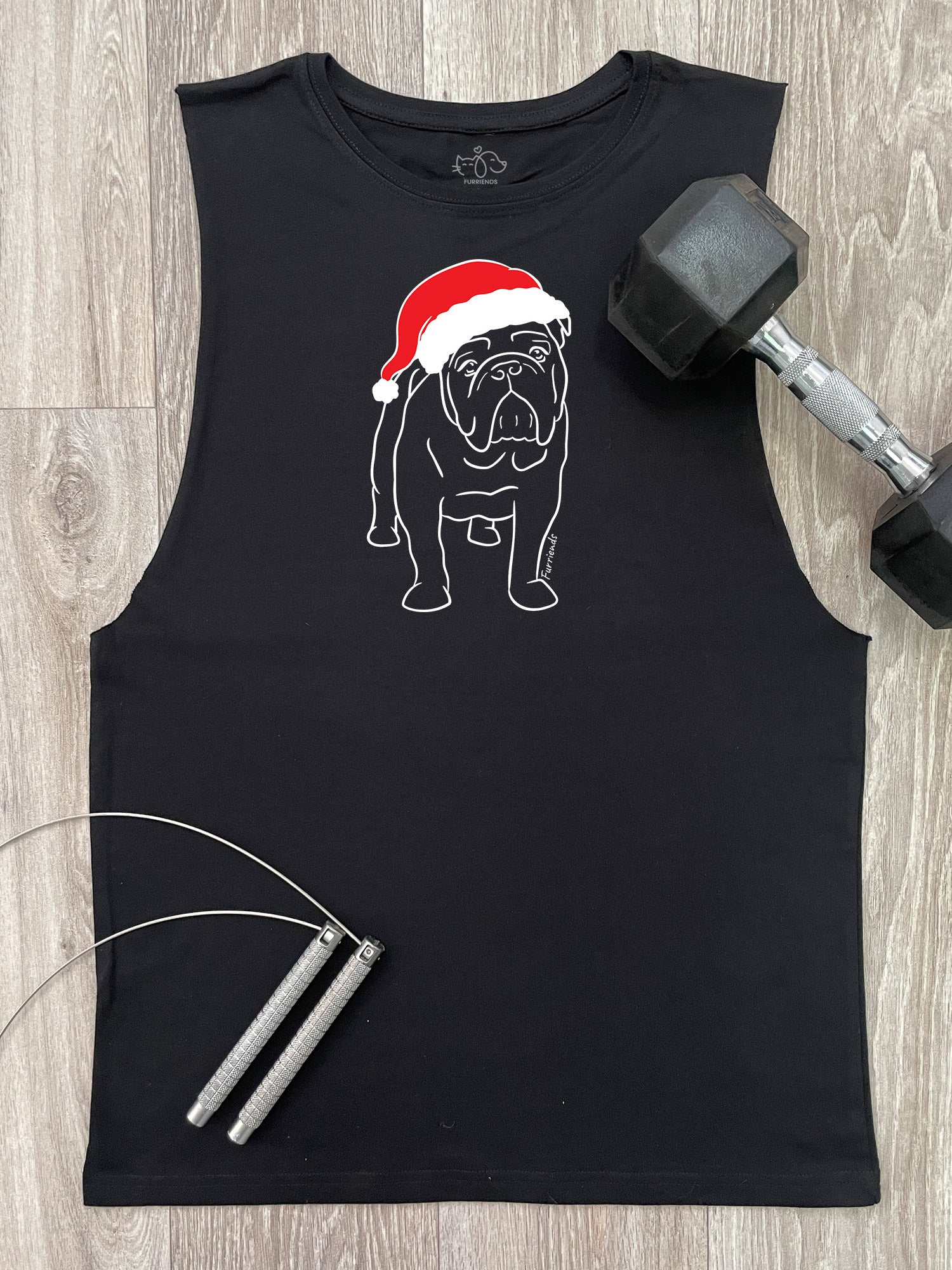 British Bulldog Christmas Edition Axel Drop Armhole Muscle Tank