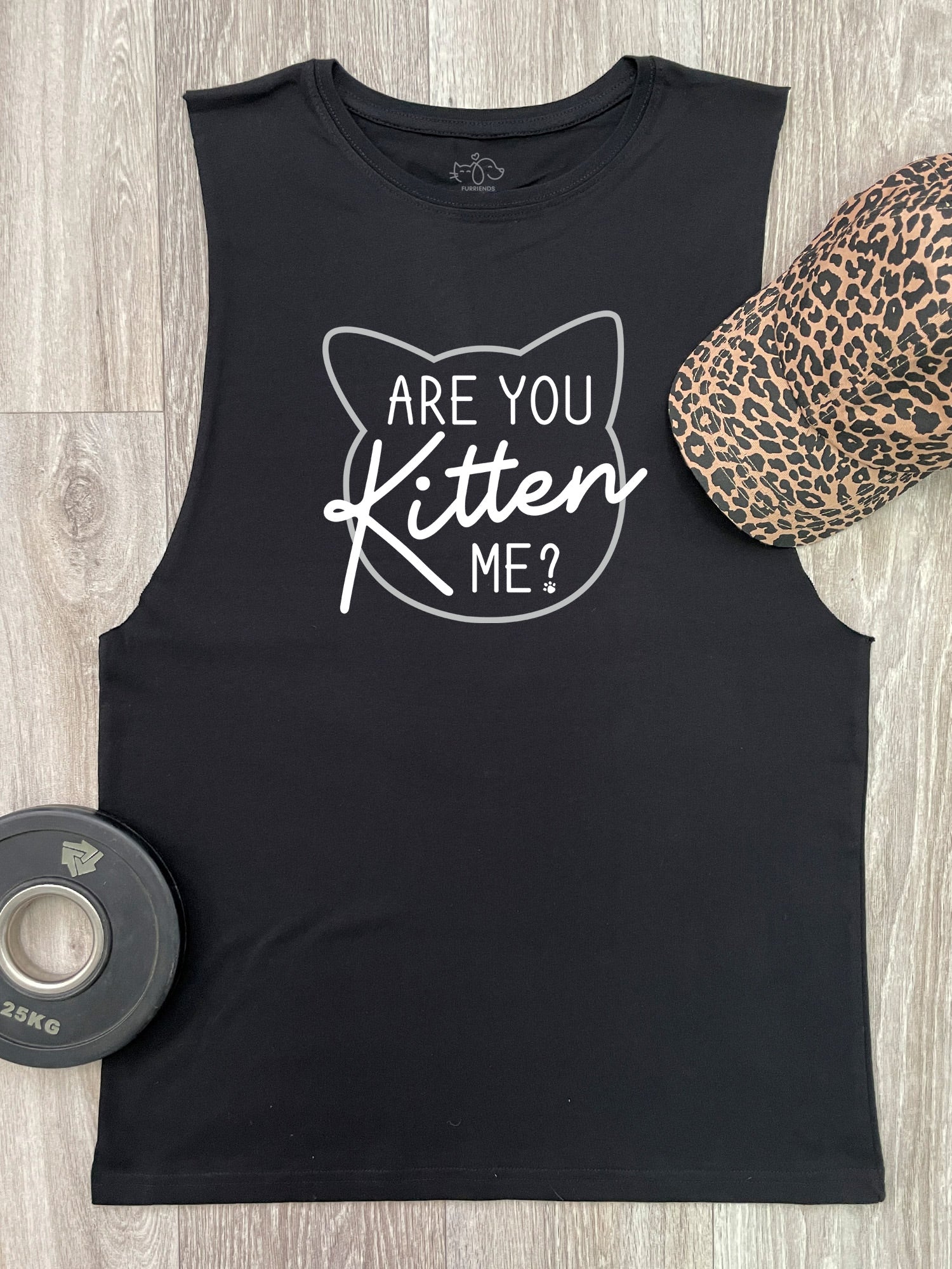 Are You Kitten Me? Axel Drop Armhole Muscle Tank